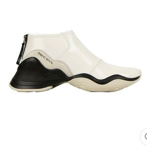 Fendi white - glossy mid top sneakers